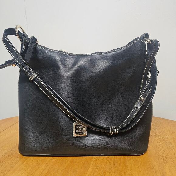 Dooney & Bourke Handbags - Dooney & Bourke Medium Hobo Shoulder Handbag Crossbody Purse Black Leather